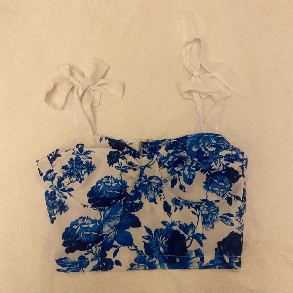 Floral corset crop top